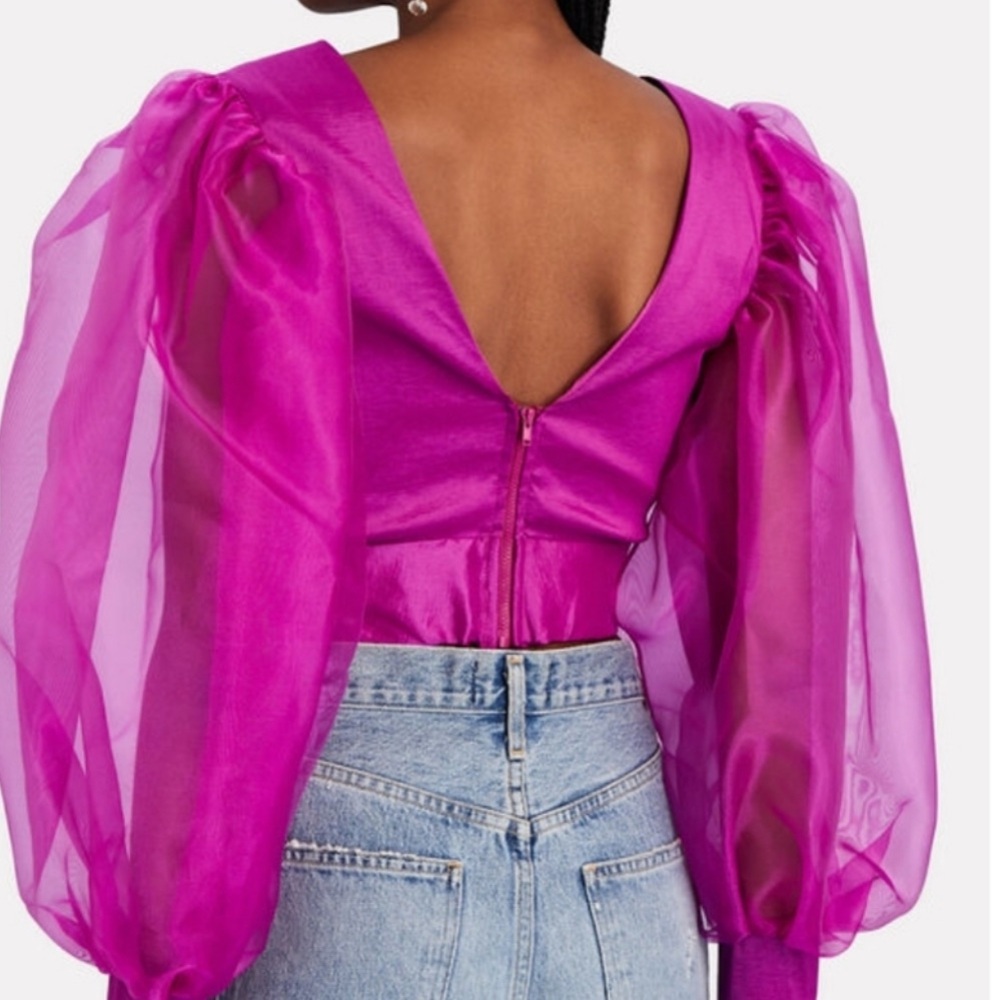 Kimberly Goldson Fuchsia Sheer Blouse